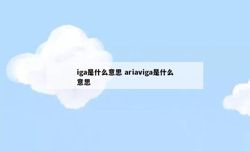 iga是什么意思 ariaviga是什么意思