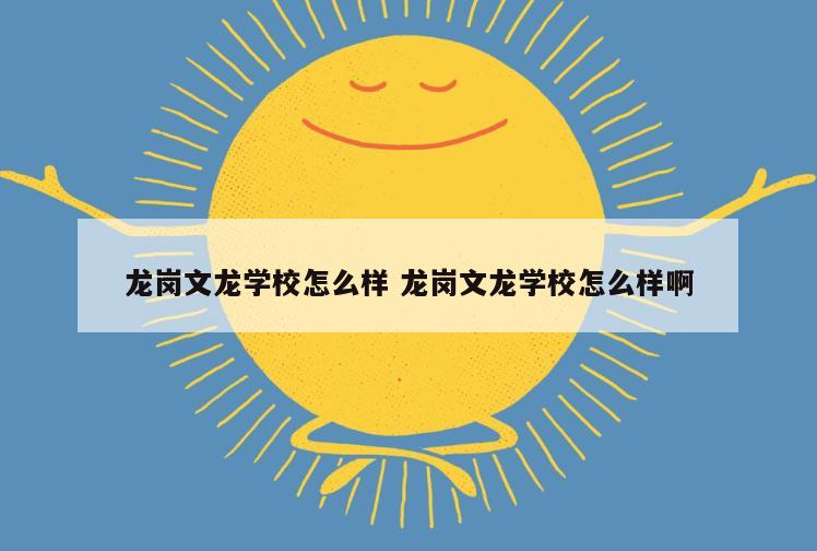 龙岗文龙学校怎么样 龙岗文龙学校怎么样啊