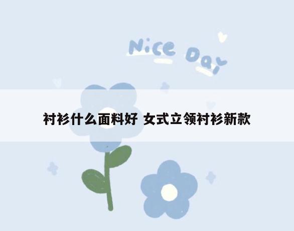 衬衫什么面料好 女式立领衬衫新款