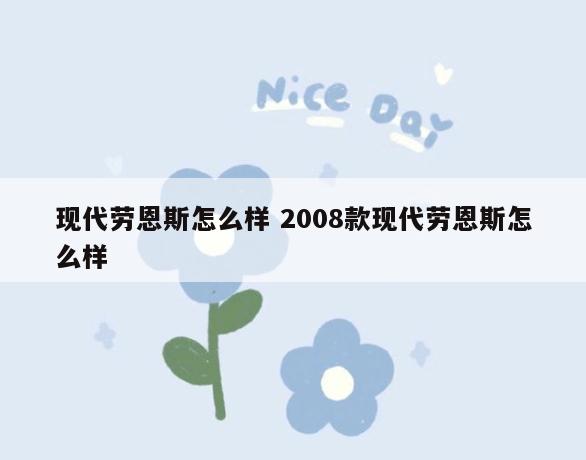 现代劳恩斯怎么样 2008款现代劳恩斯怎么样